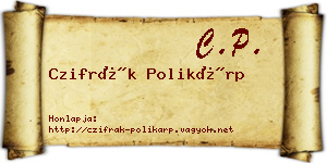 Czifrák Polikárp névjegykártya